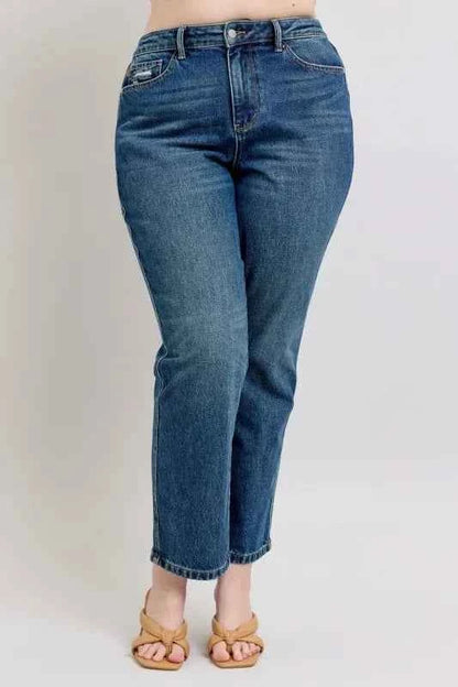 Judy Blue Full Size High Waisted Rigid Magic Non-destroy Straight Leg Jeans Plus Size