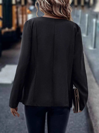 Solid Color Long Sleeve Outerwear