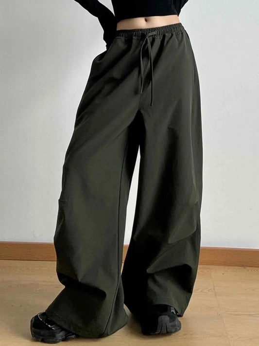 Wide Leg Pants with Drawstring Waist