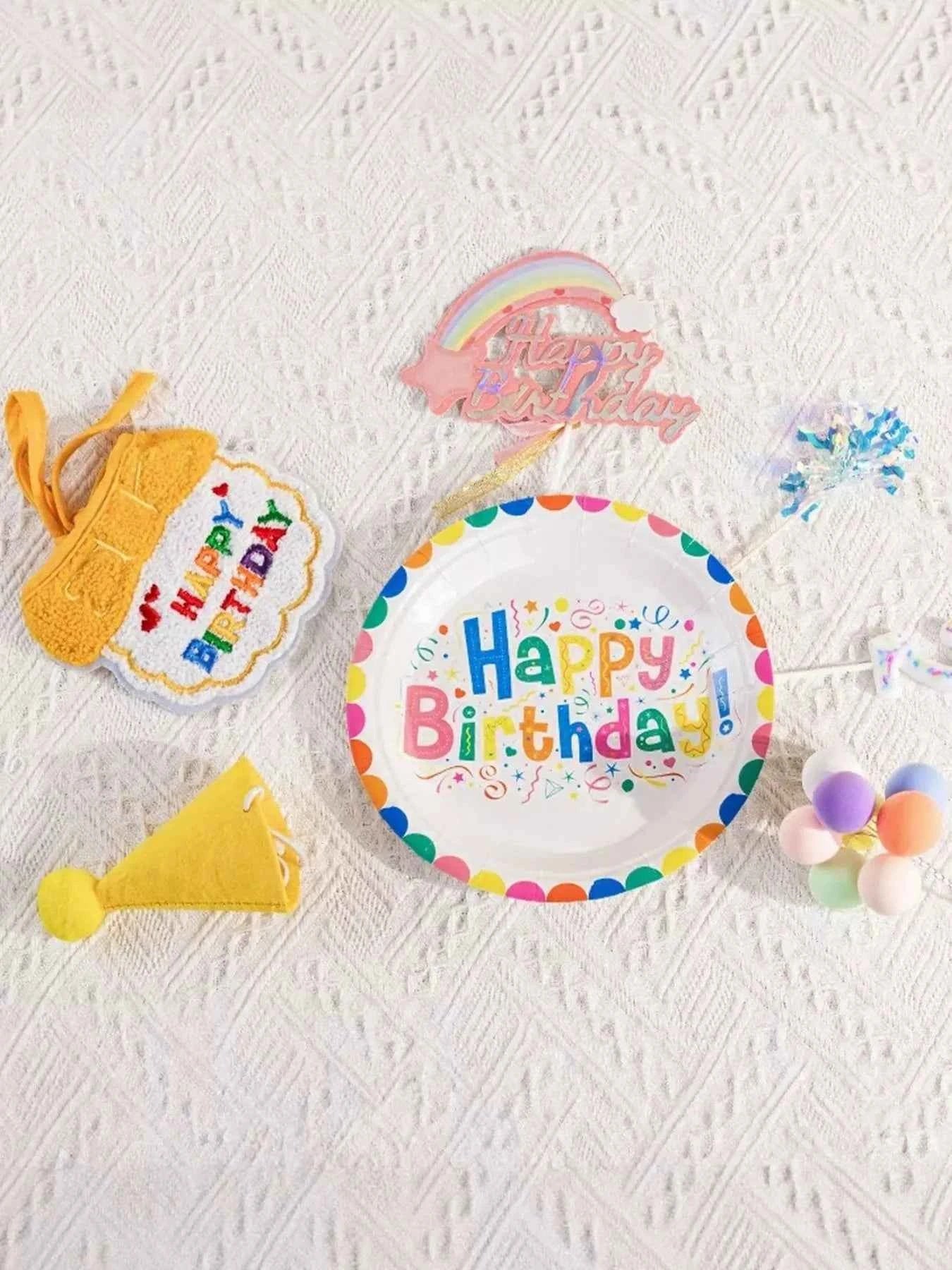 7 Piece Pet Birthday Hat & Scarf Set