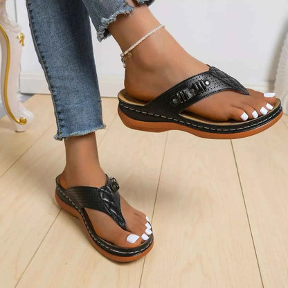 Toe Post Wedge Sandals